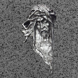 Płaskorzeźba głowa Jezusa - srebrna